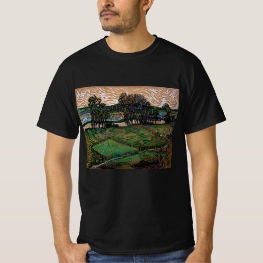 T-shirt Paysage, Pont à travers Oise par Vincent van Gogh (Devant)