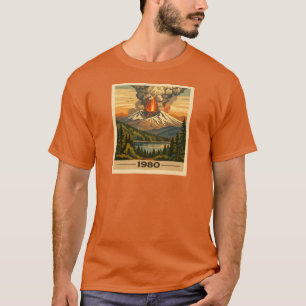T-shirt Paysage Rétro de l'éruption du Mt St Helens 1980