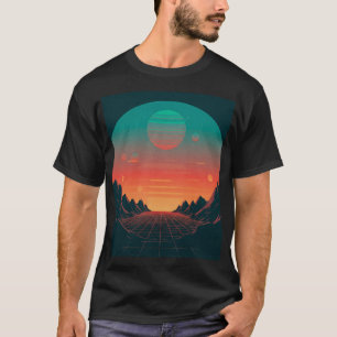 T-shirt Paysage rétro-futuriste