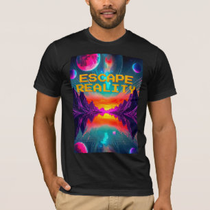 T-shirt Paysage Rétro Néon Alien des Années 80