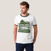 T-shirt Paysage rural maison de ferme de style coupe (Devant entier)