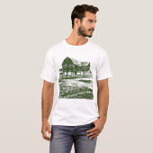 T-shirt Paysage rural maison de ferme de style coupe (Devant entier)
