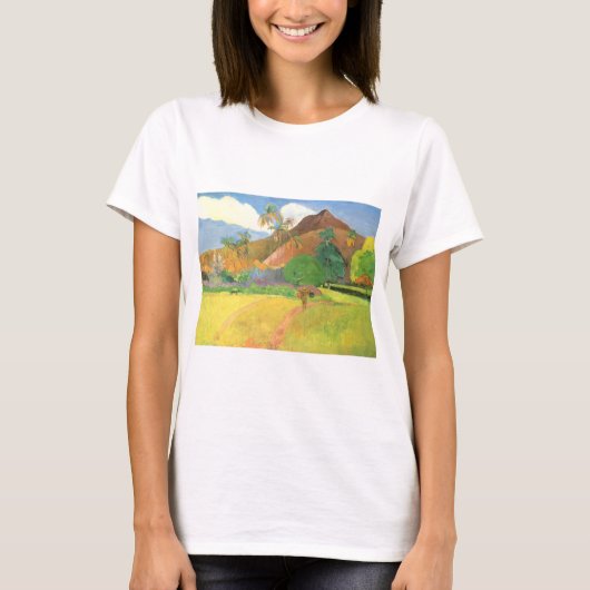 T-shirt Paysage tahitien, Montagnes Tahiti, Paul Gauguin (Devant)