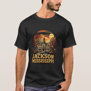 T-shirt Paysage urbain de Jackson Mississippi Coucher de s