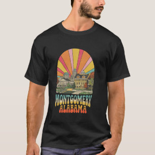 T-shirt Paysage urbain de Montgomery Alabama au coucher du