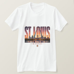 T-shirt Paysage urbain de St Louis Missouri Nom de la vill