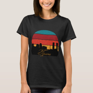 T-shirt Paysage urbain de Tijuana Coucher de soleil Rétro 