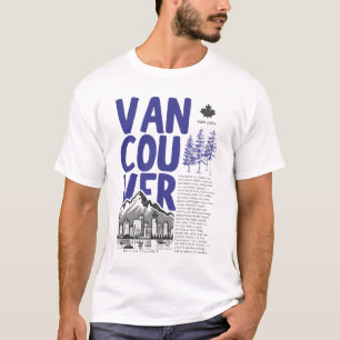T-shirt Paysage urbain de Vancouver Colombie-Britannique C