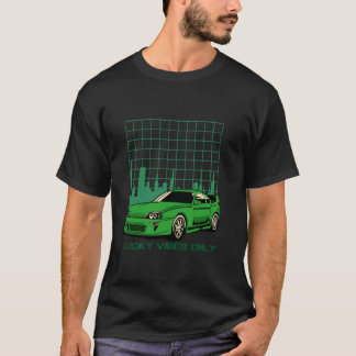 T-shirt Paysage urbain de voiture verte vibes chanceux