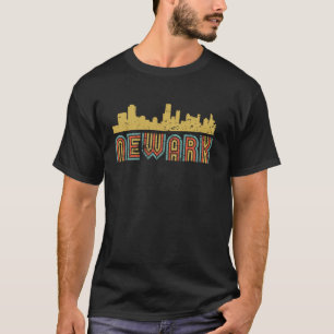T-shirt Paysage urbain rétro de Newark Skyline Newark New
