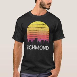 T-shirt Paysage urbain rétro de Richmond en Virginie Bâtim