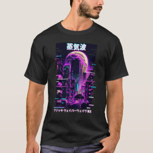 T-shirt Paysage urbain Rétro Glitch Vaporwave Futurisme To