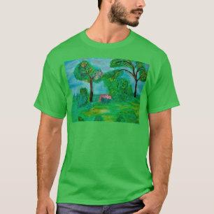 T-shirt Paysage vert des arbres