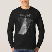 T-shirt Paysages de chutes d'eau noires et blanches (Devant)