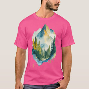 T-shirt Paysages En Aquarelle Actif