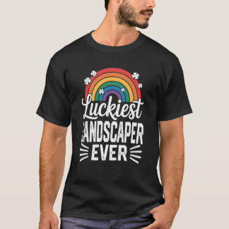 T-shirt Paysagiste le plus chanceux St Patricks Day Arc-en