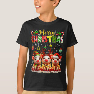 T-shirt Paysan drôle Joyeux Noël Renne Santa Gs Fam