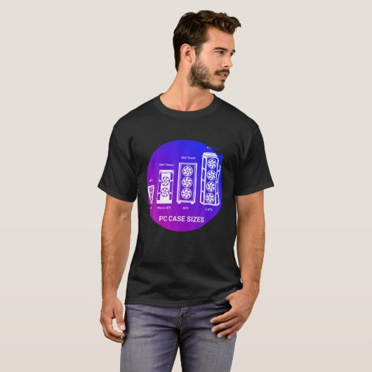T-shirt PC Builder - Tailles Coque RVB Circulaire PC Gamer (Devant entier)