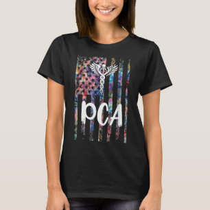 T-shirt Pca American Flag Patient Care Assistant Pca Nurse