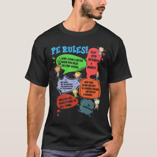 T-shirt PE Rules Physical Education Teacher Back To School (Devant)