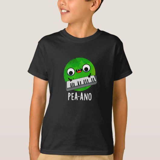 T-shirt Pea-ano Funny Musique Veggie Pea Pun Dark BG (Devant)