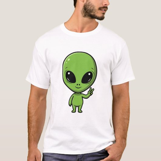 T-shirt Peace Alien (Devant)