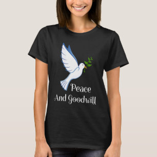 T-shirt Peace and Goodwill Dove Design saisonnier