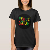 T-shirt PEACE and LOVE, reggae style (Devant)