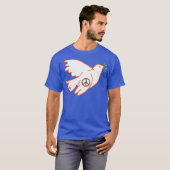 T-shirt Peace Bird Dove Pigeon Hippy Hippie (Devant entier)