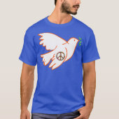 T-shirt Peace Bird Dove Pigeon Hippy Hippie (Devant)