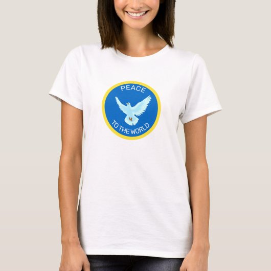 T-shirt Peace Dove avec texte modifiable (Devant)