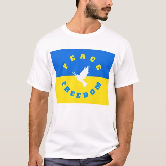 T-shirt Peace Dove Support Ukraine - Liberté (Devant)