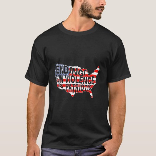T-shirt Peace Ending Gun Violence Is Patriotic Awareness D (Devant)