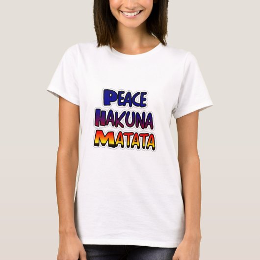 T-shirt Peace Hakuna Matata Gradient Art (Devant)