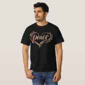 T-shirt Peace Heart Hand Lettered Boho Tee (Devant entier)