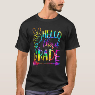 T-shirt Peace Hello 3e 3e année Retour à l'école Tie Dye