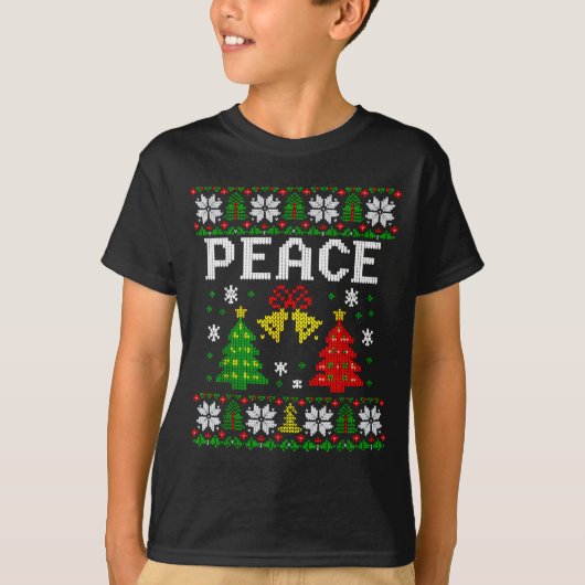 T-shirt Peace I Come In Peace Couple Matching Ugly Christm (Devant)