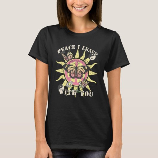 T-shirt Peace I Leave With You John 1427 Christian Butterf (Devant)