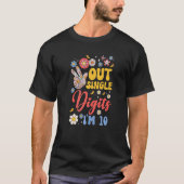 T-shirt Peace it Out Chiffres simples Je suis 10 Flower 10 (Devant)