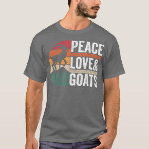 T-shirt Peace Loats Chèvres Chèvre Vêtements Fermier Rétro