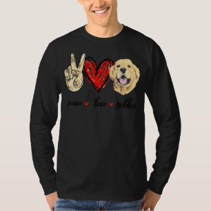 T-shirt Peace Log Golden Dog Golden Retriever Papa Maman
