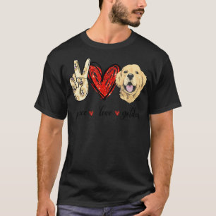 T-shirt Peace Log Golden Dog Golden Retriever Papa Maman