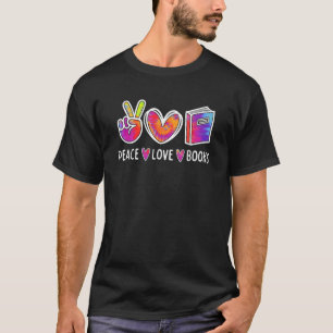 T-shirt Peace Looks Librairie Enseignant Vie Lecture Bo