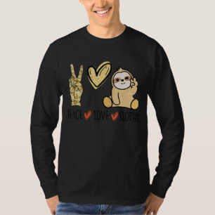 T-shirt Peace Loth Sloths Main Sign Heart Funny Sloth Hand