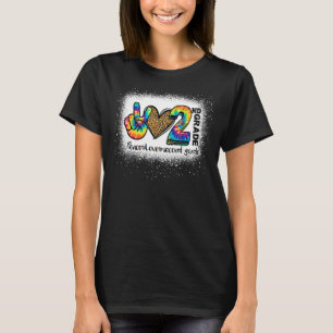 T-shirt Peace Love 2nd Grade Teacher Premier Jour Sc