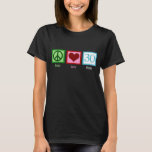 T-shirt Peace Love 30e anniversaire mignonne fête<br><div class="desc">Peace Love 30th Birthday</div>