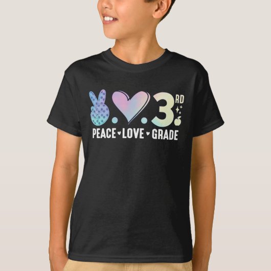 T-shirt Peace Love 3e année Retour à l'école (Devant)