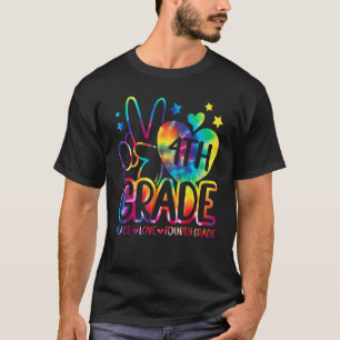 T-shirt Peace Love 4e année de retour à l'école 4e générat
