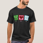 T-shirt Peace Love 50th Birthday Cute Party<br><div class="desc">Un joli cadeau de cinquantième anniversaire.</div>