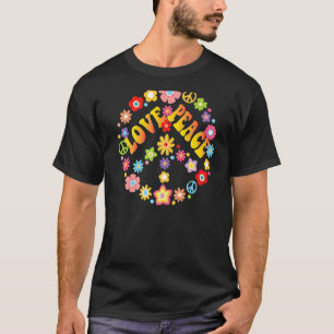 T-shirt Peace Love 60s les années 70 Cravate Die Costume h